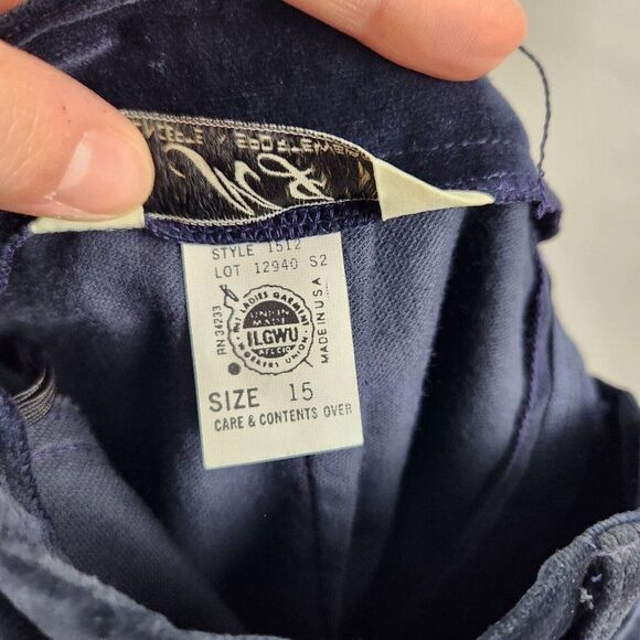 Vintage MJ Concepts in Sportswear Black Velvet Midi Skirt Size 15 - Picture 6 of 10